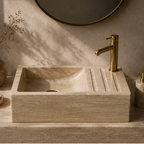Beige Travertine Integrated  WashBasin