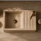 Beige Travertine Integrated  WashBasin