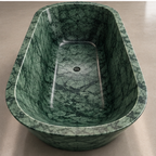 Verde Guatemala Green Marble Elliptical Bathtub – marble bathtubs, freestanding bath, free standing bath, soaking tub, deep bathtubs