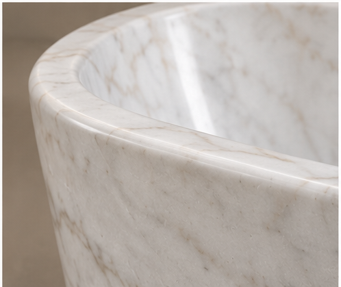 Guangxi White Marble Pedestal Bathtub – marble bathtubs, freestanding bath, free standing bath, soaking tub, bathroom tub