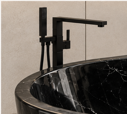 Moroccan Black Marquino Marble Elliptical Bathtub – marble bathtubs, freestanding bath, free standing bath, soaking tub, deep bathtubs